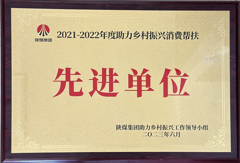 公司榮獲“陜煤集團2021-2022年度助力鄉(xiāng)村振興消費幫扶先進單位”